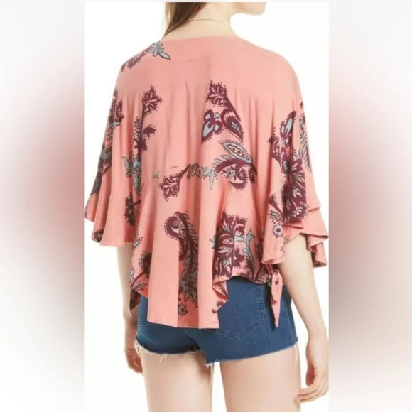 Free People NWT Maui Wowie Floral Printed Top In Passion Flower XSmall - Picture 4 of 5